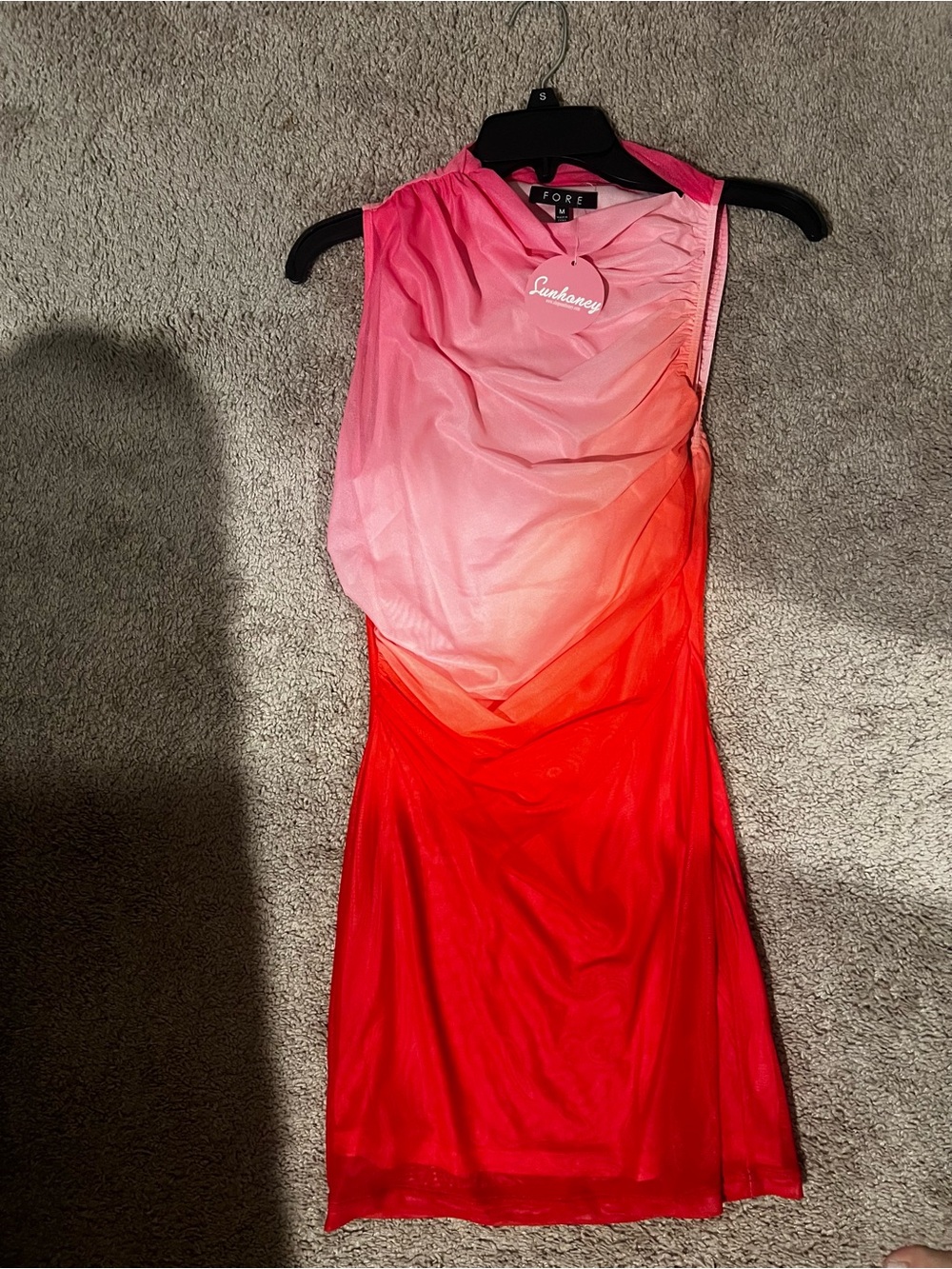 Pink to Red Ombre Sleeveless Dress